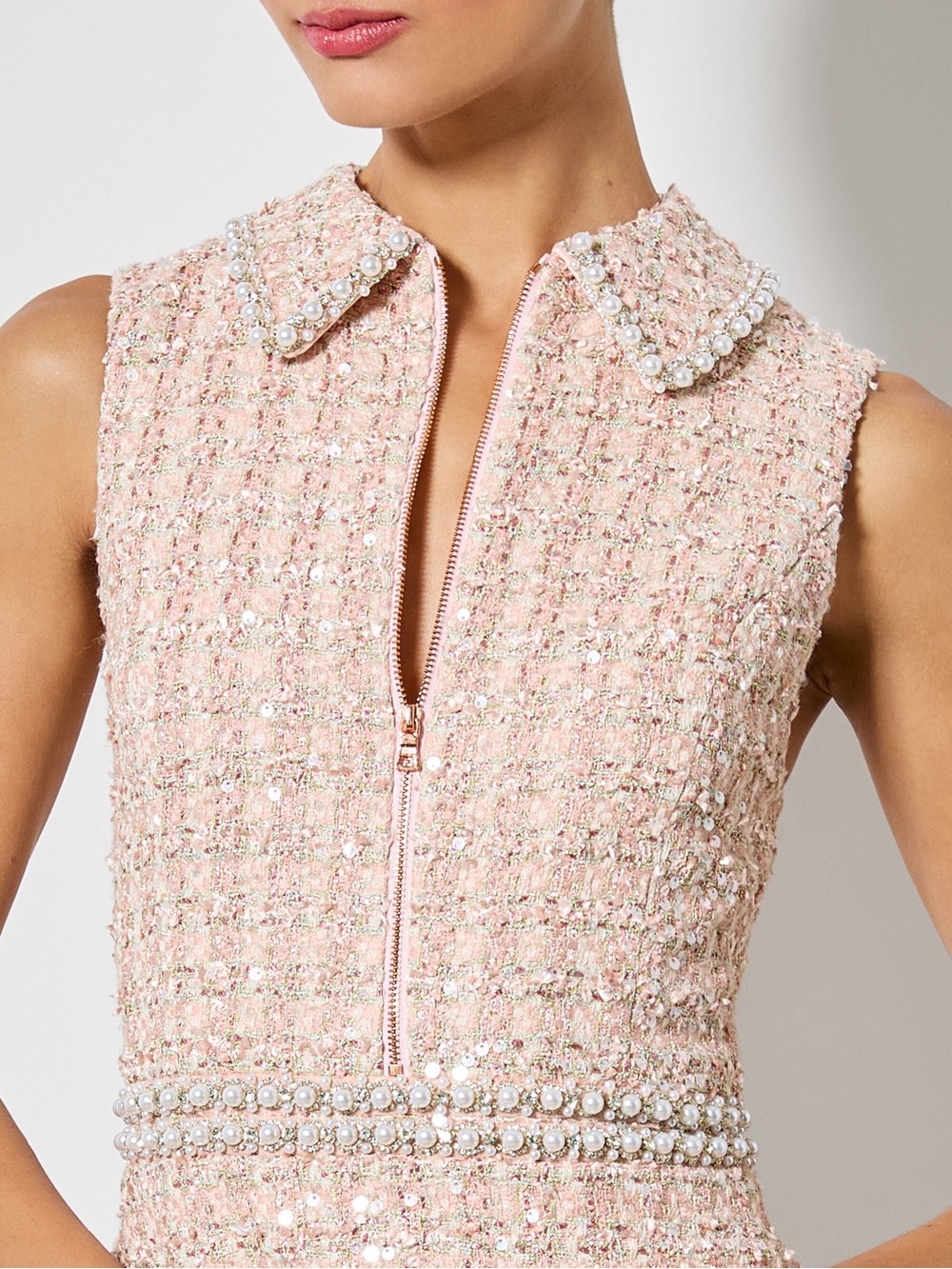 Ellis Pearl Embellished Mini Dress - Picture 3 of 11